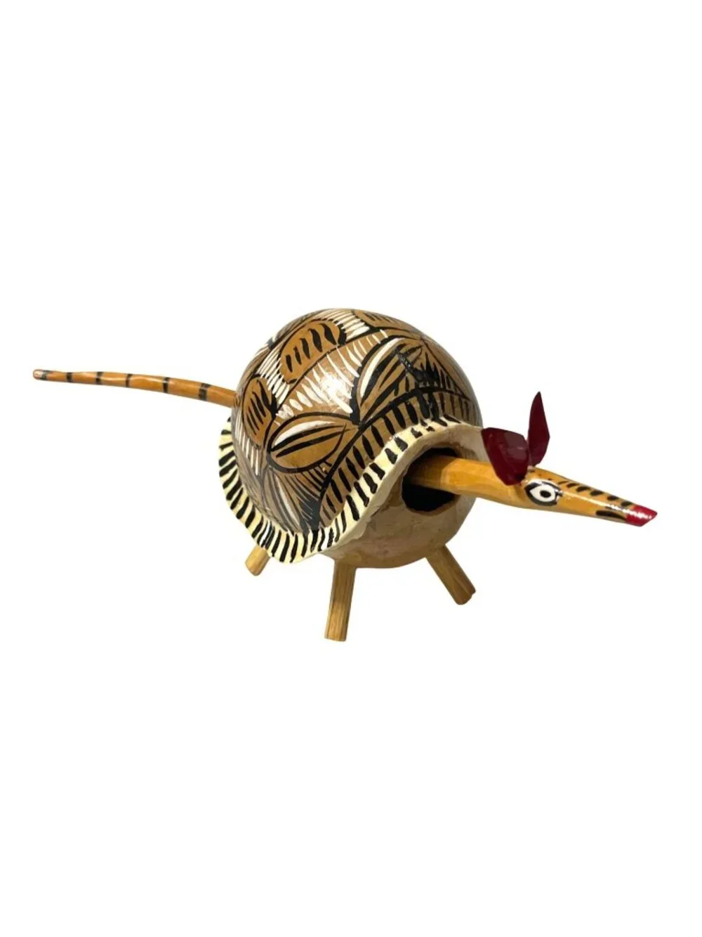 Vintage Whimsical Oaxacan Alebrijes Armadillo Bobblehead & Tail Handcrafted